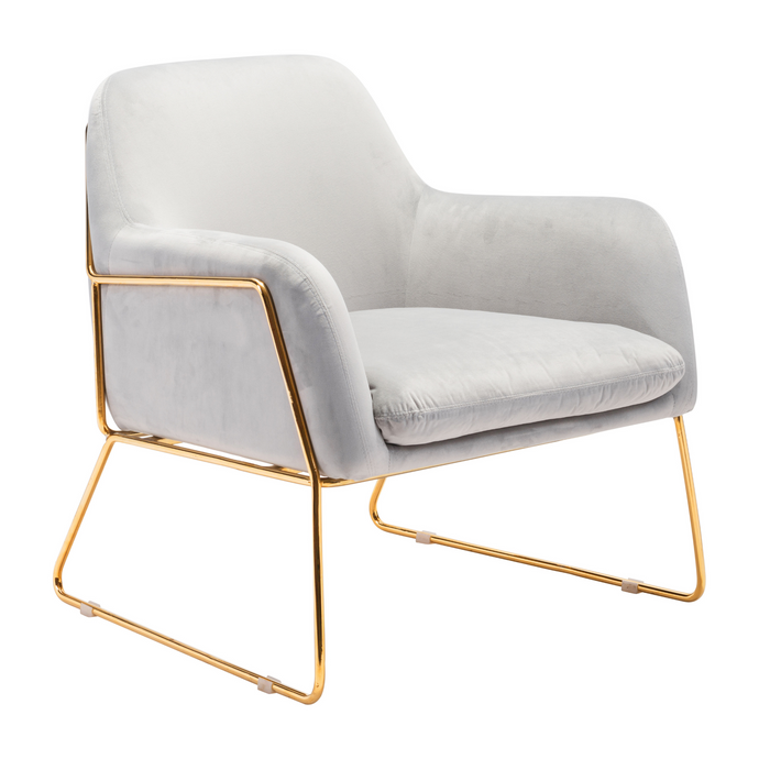 Grey Velvet Fabric Chair